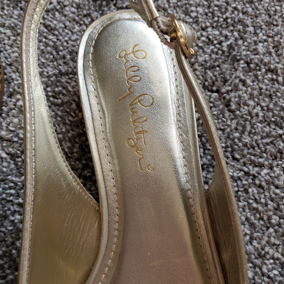EUC Gold Ella Slingback Flats - Picture 2 of 7